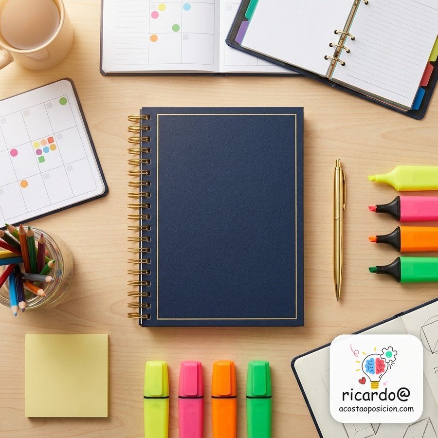 Programación Didáctica de Educación Primaria en Canarias: dossier encuadernado junto a un planificador anual y material de aula