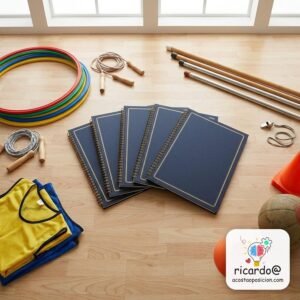 Pack de 5 situaciones de aprendizaje de Educación Física en Canarias: dossieres con aros, cuerdas, picas y petos